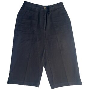 St. John Sport by Marie Gray-Black Cropped Pants Made in USA Size 6 Stretch